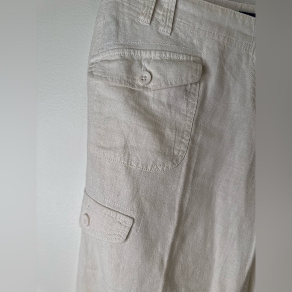 Colori White Linen Blend Cargo Pants Size 5 - Picture 2 of 8